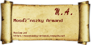 Mosánszky Armand névjegykártya